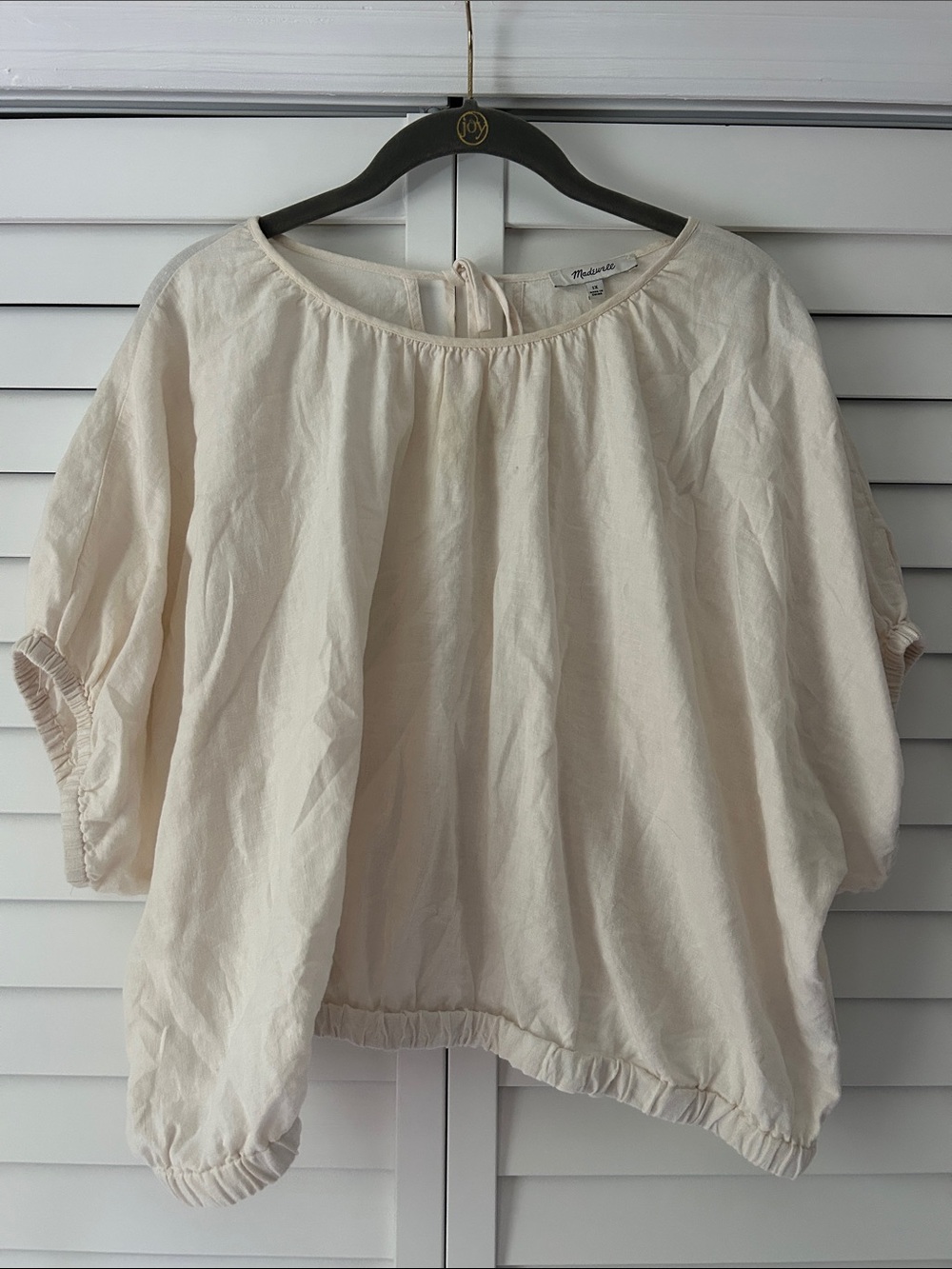 Madewell Linen Bubble Hem Blouse